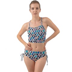 Diamond Shapes Pattern Mini Tank Bikini Set by Cowasu