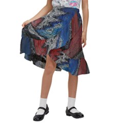 Grateful Dead Logo Kids  Ruffle Flared Wrap Midi Skirt by Cowasu