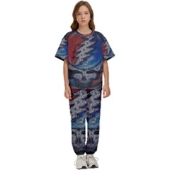 Grateful Dead Logo Kids  T-shirt And Pants Sports Set by Cowasu