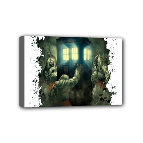 Time Machine Doctor Who Mini Canvas 6  X 4  (stretched) by Cowasu