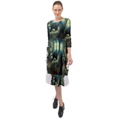 Time Machine Doctor Who Ruffle End Midi Chiffon Dress by Cowasu