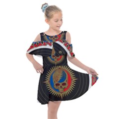 The Grateful Dead Kids  Shoulder Cutout Chiffon Dress by Cowasu