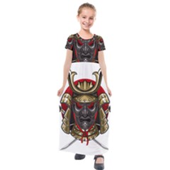 Samurai Katana Warrior Kids  Short Sleeve Maxi Dress by Cowasu