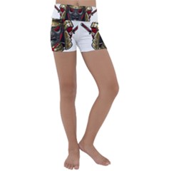 Samurai Katana Warrior Kids  Lightweight Velour Yoga Shorts