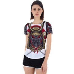 Samurai Katana Warrior Back Cut Out Sport T-shirt by Cowasu