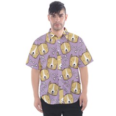 Corgi Pattern Men s Short Sleeve Shirt