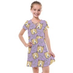 Corgi Pattern Kids  Cross Web Dress by Cowasu
