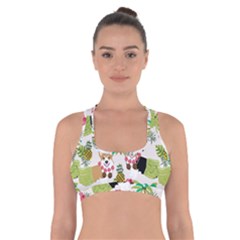 Corgis Hula Pattern Cross Back Sports Bra by Cowasu