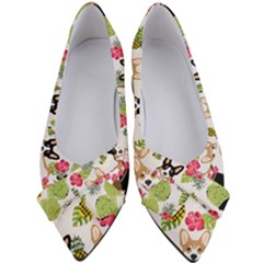 Corgis Hula Pattern Women s Bow Heels