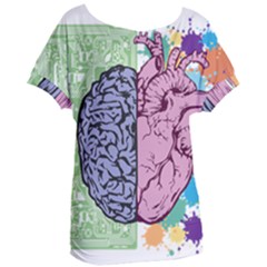 Brain-heart-balance-emotion Women s Oversized T-shirt by Cowasu