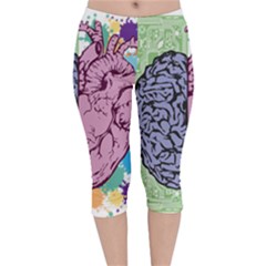 Brain-heart-balance-emotion Velvet Capri Leggings 