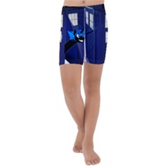 Tardis-doctor-who Kids  Lightweight Velour Capri Yoga Leggings