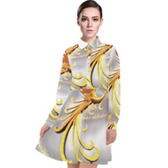 Phoenix Long Sleeve Chiffon Shirt Dress by Cowasu