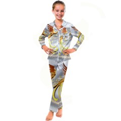 Phoenix Kids  Satin Long Sleeve Pajamas Set by Cowasu