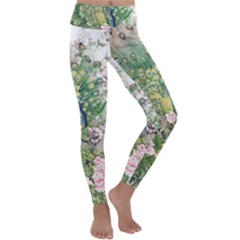 Peafowl Peacock Feather-beautiful Kids  Lightweight Velour Classic Yoga Leggings