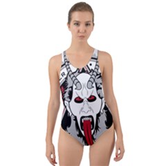 Krampus Cut-out Back One Piece Swimsuit by Cowasu