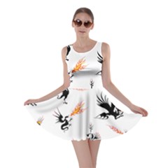 Dragon-phoenix-fire-bird-ancient Skater Dress by Cowasu