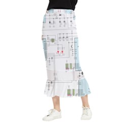 Circuits-electronics-atmel Maxi Fishtail Chiffon Skirt by Cowasu
