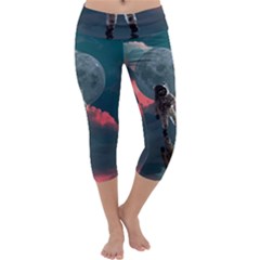 Astronaut-moon-space-nasa-planet Capri Yoga Leggings by Cowasu