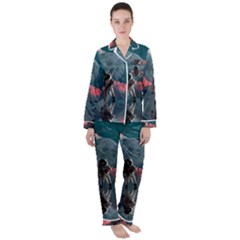 Astronaut-moon-space-nasa-planet Women s Long Sleeve Satin Pajamas Set	 by Cowasu