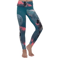 Astronaut-moon-space-nasa-planet Kids  Lightweight Velour Classic Yoga Leggings