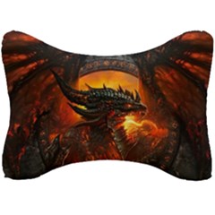 Dragon Fire Fantasy Art Seat Head Rest Cushion by Cowasu