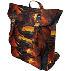 Dragon Fire Fantasy Art Buckle Up Backpack