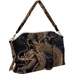 Fantasy Dragon Pentagram Canvas Crossbody Bag by Cowasu