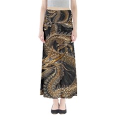 Fantasy Dragon Pentagram Full Length Maxi Skirt by Cowasu