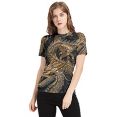 Fantasy Dragon Pentagram Women s Short Sleeve Rash Guard by Cowasu