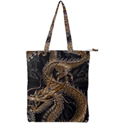 Fantasy Dragon Pentagram Double Zip Up Tote Bag