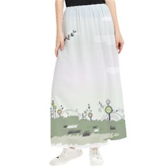 Abstract-background-children Maxi Chiffon Skirt