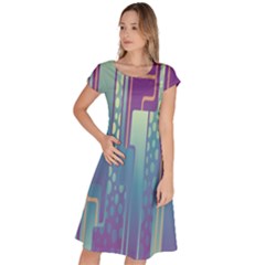Non-seamless-pattern-background Classic Short Sleeve Dress