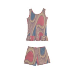 Background-abstract-non-seamless Kids  Boyleg Swimsuit