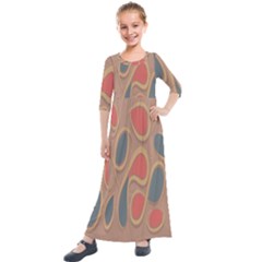 Background-abstract-non-seamless Kids  Quarter Sleeve Maxi Dress by Cowasu