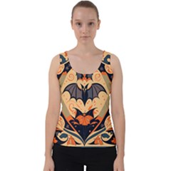 Bat Pattern Velvet Tank Top by Valentinaart