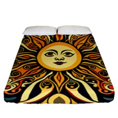 Boho Sun Fitted Sheet (queen Size) by Valentinaart