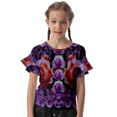 Night So Peaceful In The World Of Roses Kids  Cut Out Flutter Sleeves by pepitasart