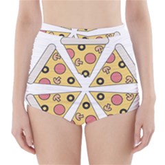 Pizza-slice-food-italian High-waisted Bikini Bottoms
