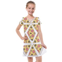 Pizza-slice-food-italian Kids  Cross Web Dress by Cowasu