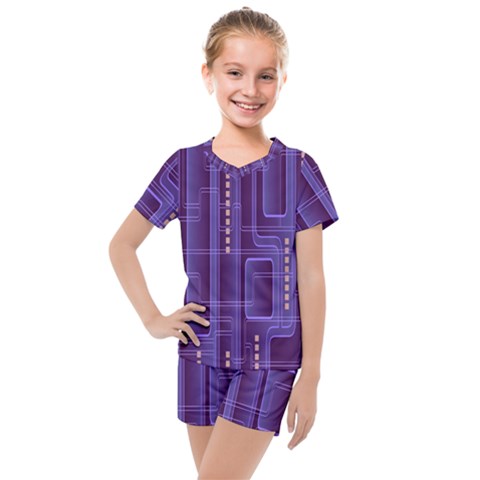 Background-non-seamless-pattern Kids  Mesh T-shirt And Shorts Set by Cowasu