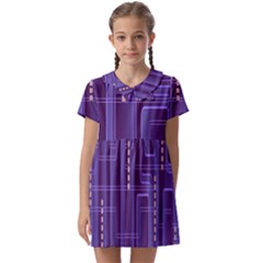 Background-non-seamless-pattern Kids  Asymmetric Collar Dress by Cowasu