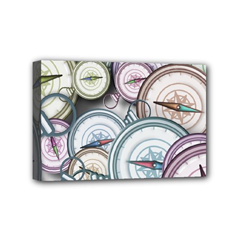 Compass-direction-north-south-east Mini Canvas 6  X 4  (stretched)