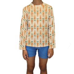 Patter-carrot-pattern-carrot-print Kids  Long Sleeve Swimwear