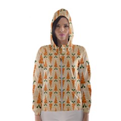 Patter-carrot-pattern-carrot-print Women s Hooded Windbreaker