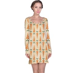 Patter-carrot-pattern-carrot-print Long Sleeve Nightdress