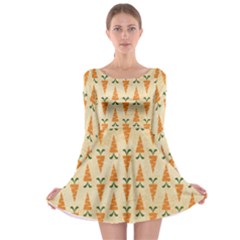 Patter-carrot-pattern-carrot-print Long Sleeve Skater Dress