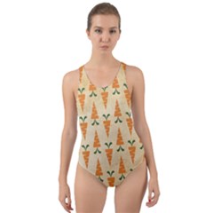 Patter-carrot-pattern-carrot-print Cut-Out Back One Piece Swimsuit