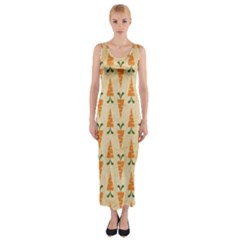 Patter-carrot-pattern-carrot-print Fitted Maxi Dress