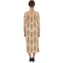 Patter-carrot-pattern-carrot-print Quarter Sleeve Midi Bodycon Dress View2